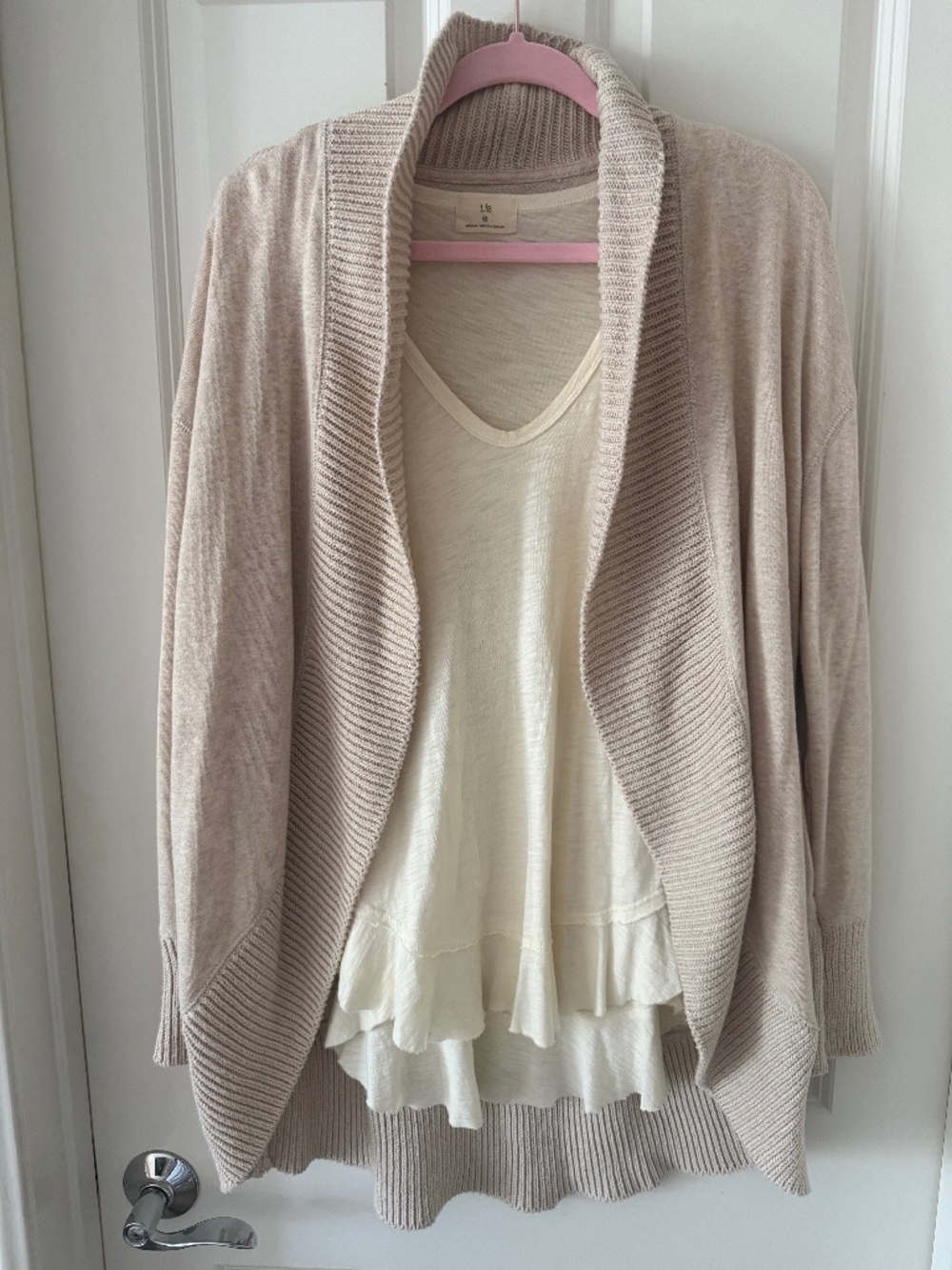 Aerie Oversized Slouchy Tan Open Cardigan